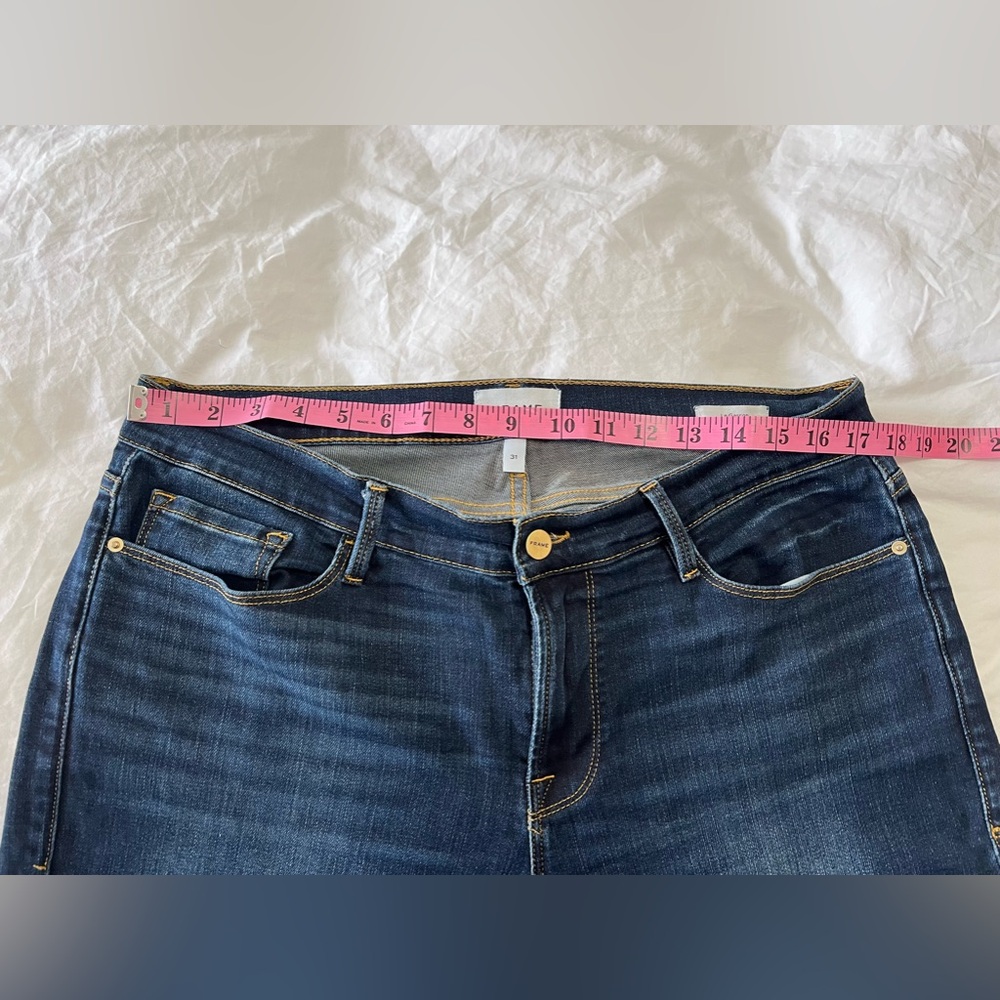 Frame | Women’s SZ 31 | Le Garcon Crop Denim Blue Jeans | Medium Wash Mid Rise - Picture 5 of 9
